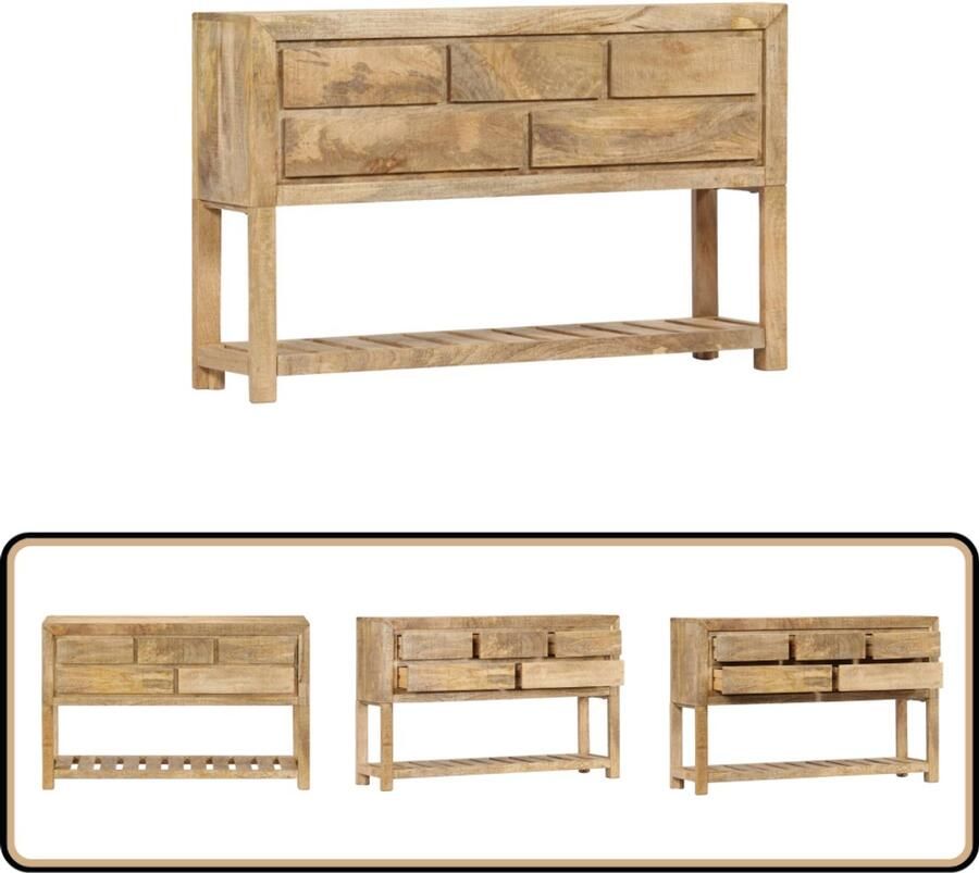 VidaXL Dressoir 120x30x75 cm Mangohout Gangtafel Dressoir Kast Meubilair Salontafel