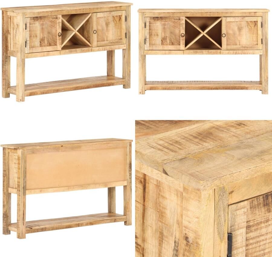VidaXL Dressoir 120x30x76 cm ruw mangohout Dressoir Dressoirs Kast Kasten