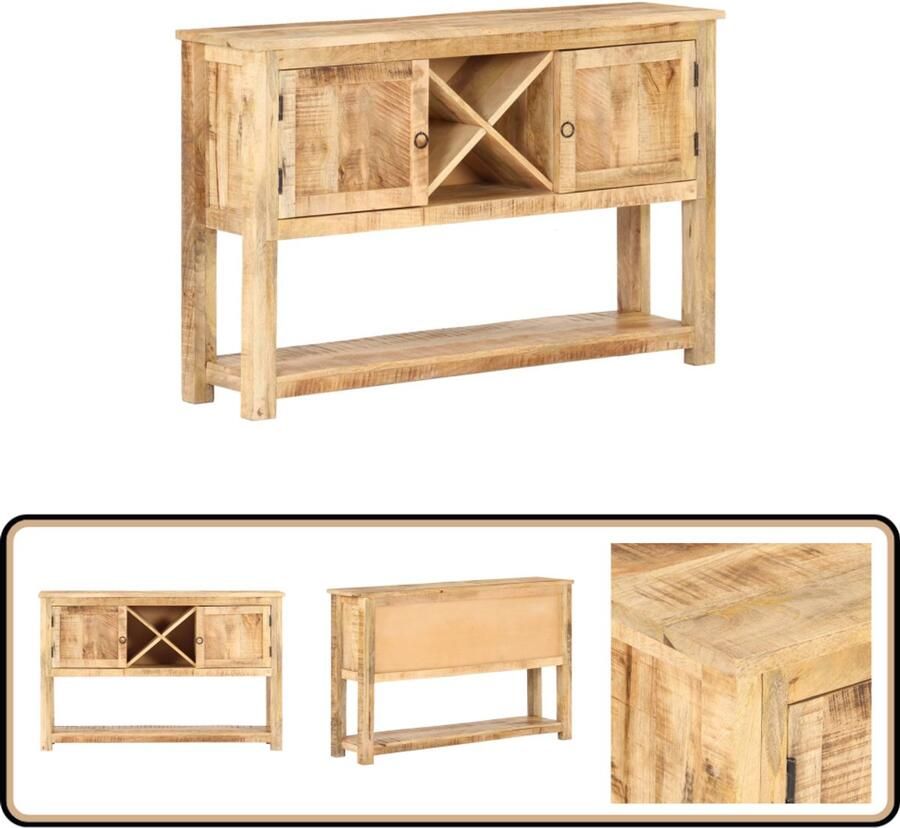 VidaXL Dressoir Ruw Mangohout 120x30x76 cm Dressoir Bijzettafel Mangohout Vintage Woonaccessoires