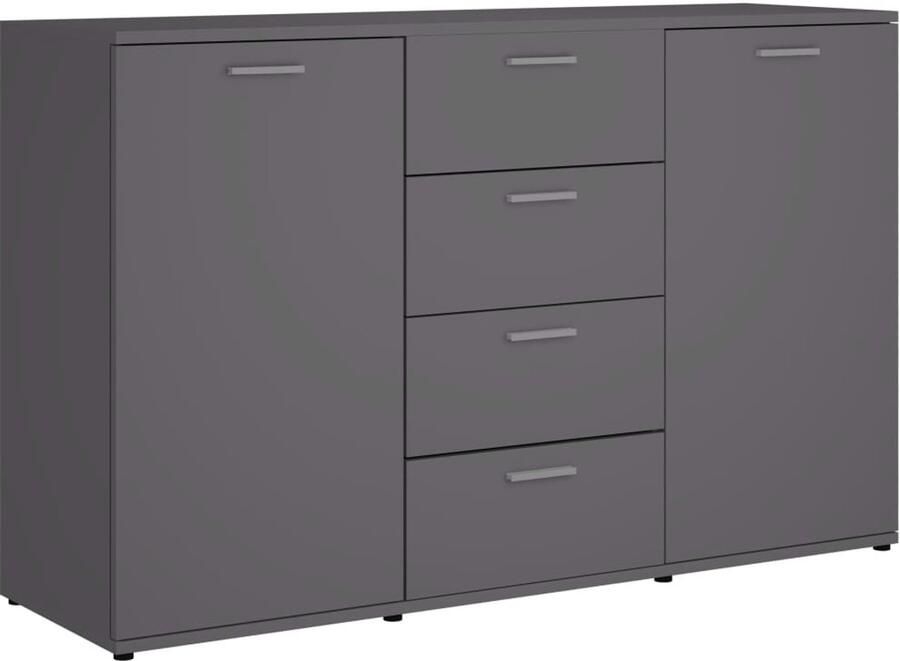 VidaXL Dressoir 120x35 5x75 cm Bewerkt hout Grijs Dressoir Kast Meubilair Houten Dressoir Grijze Dressoir