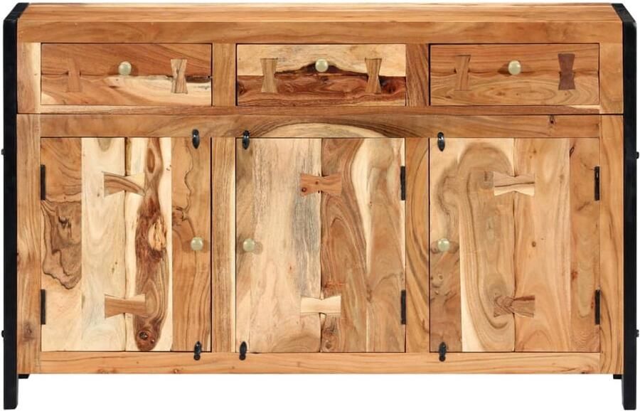 The Living Store Dressoir 120x35x75 cm massief acaciahout Dressoir Vintage Dressoir Landelijk Dressoir Acacia Hout Retro Furniture - Foto 2