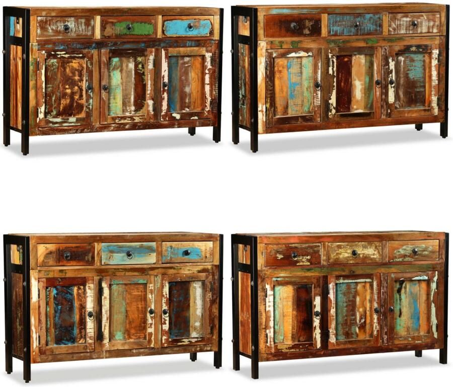 VidaXL Dressoir 120x35x76 cm massief gerecycled hout Dressoir Dressoirs Zijkast Zijkasten