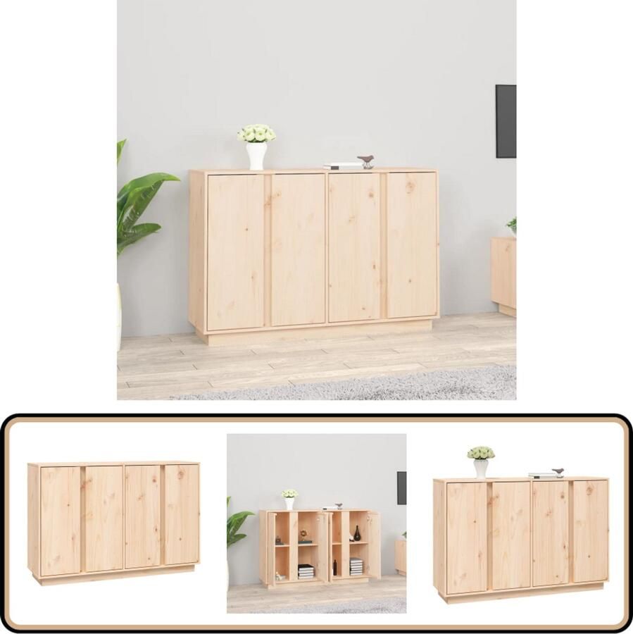 VidaXL Dressoir 120x35x80 cm Massief Grenenhout Dressoir Houten Dressoir Vintage Dressoir Landelijk Dressoir Salontafel - Foto 2