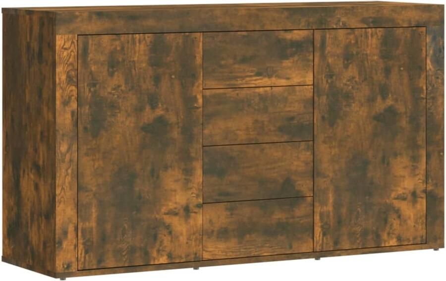 The Living Store Dressoir 120x36x69 cm bewerkt hout gerookt eikenkleurig Dressoir Vintage Houten Dressoir Vintage Meubel Landelijke Stijl Salontafel - Foto 2
