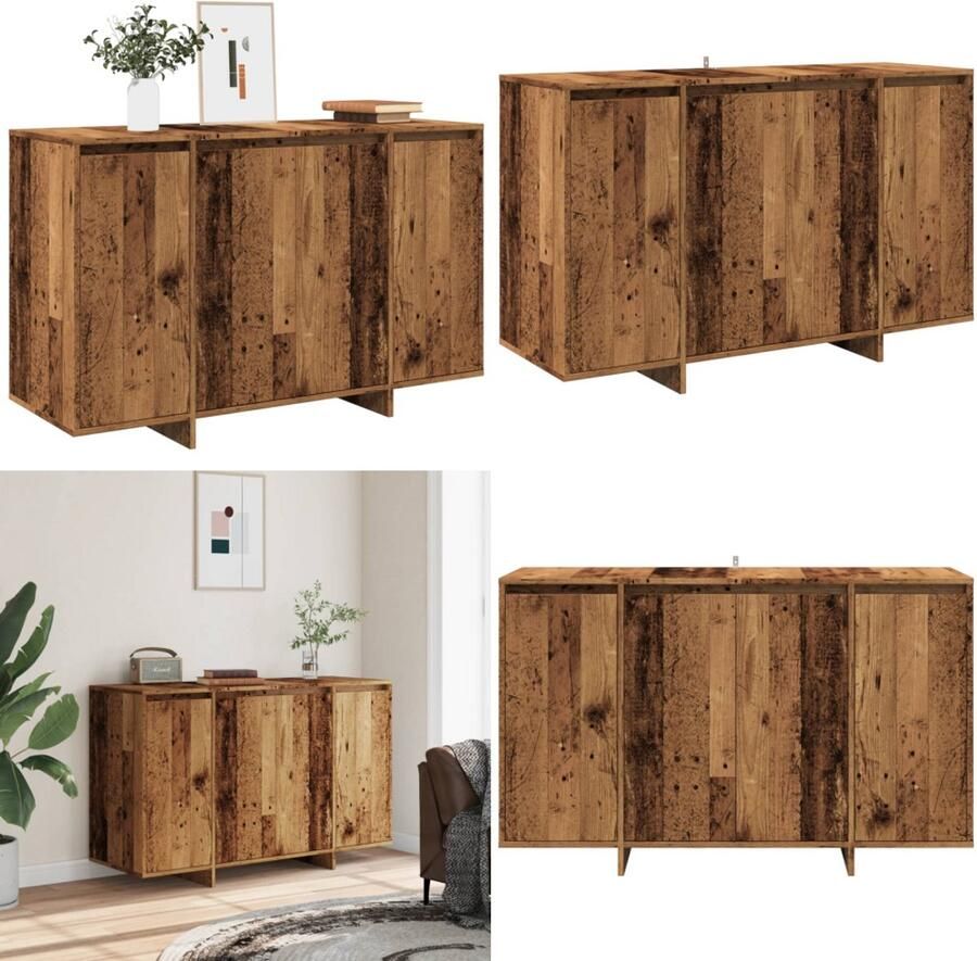 VidaXL Dressoir 120x41x75 cm bewerkt hout oud houtkleurig Dressoir Dressoirs Opbergkast Buffet