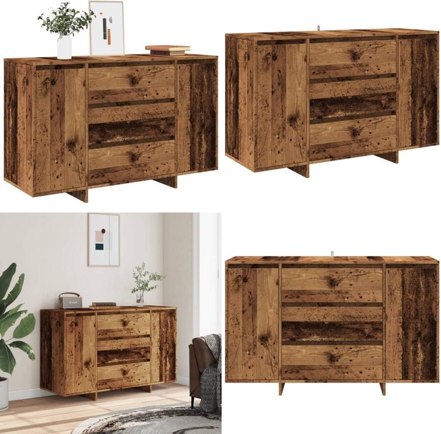 VidaXL Dressoir 120x41x75 cm bewerkt hout oud houtkleurig Dressoir Dressoirs Opbergkast Wandkast