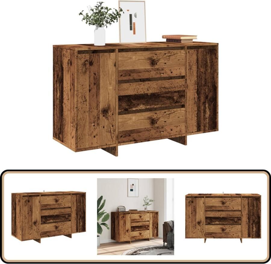 VidaXL Dressoir 120x41x75 cm Bewerkt hout Oud houtkleurig Dressoir Kast Houten Dressoir Vintage Dressoir Salontafel