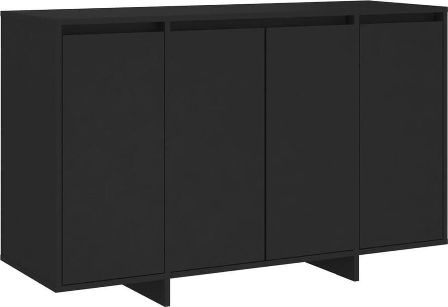 VidaXL Dressoir Bewerkte Hout Zwart 120x41x75 cm Dressoir Kast Opbergmeubel Salontafel Tv-stand