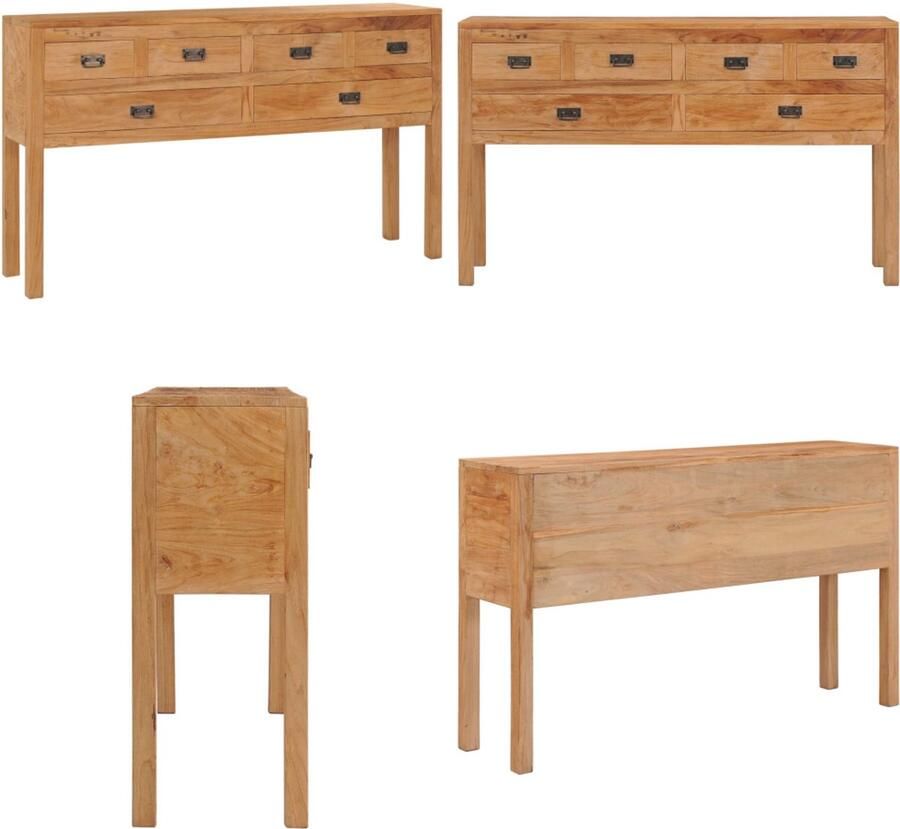 VidaXL Dressoir 125x30x75 cm massief teakhout Dressoir Dressoirs Bijzetkast Bijzetkasten