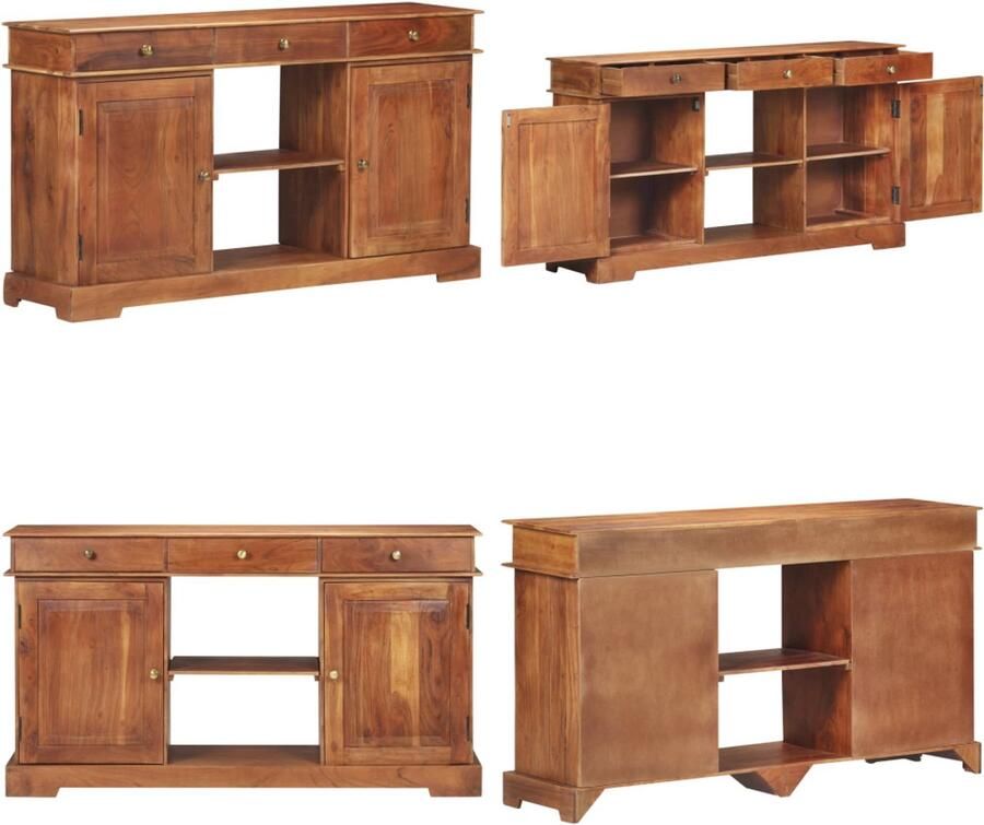VidaXL Dressoir 135x35x75 cm massief acaciahout Dressoir Dressoirs Houten Dressoir Houten Dressoirs