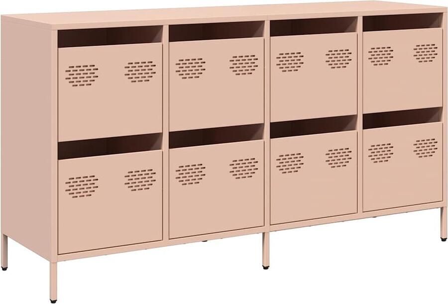 VidaXL Dressoir 135x39x73 5 cm koudgewalst staal roze