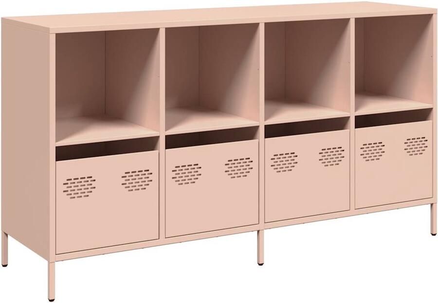 VidaXL Dressoir 135x39x73 5 cm koudgewalst staal roze