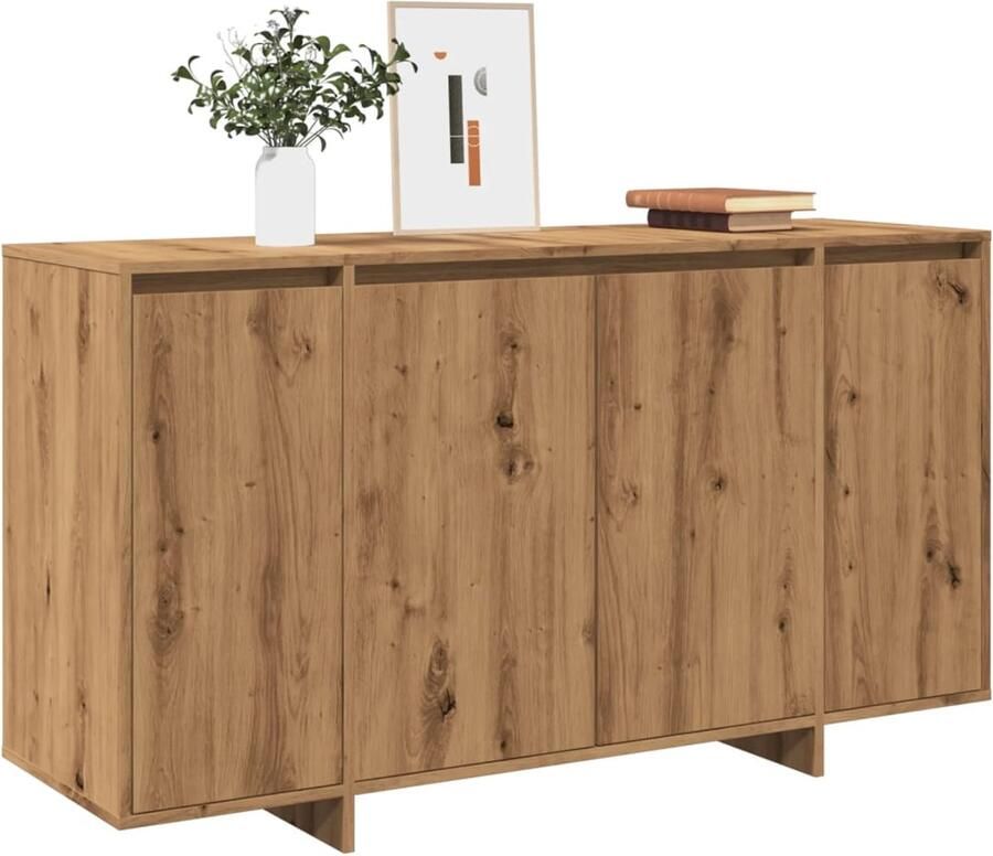 VidaXL Dressoir 135x41x75 cm bewerkt hout artisanaal eikenkleur