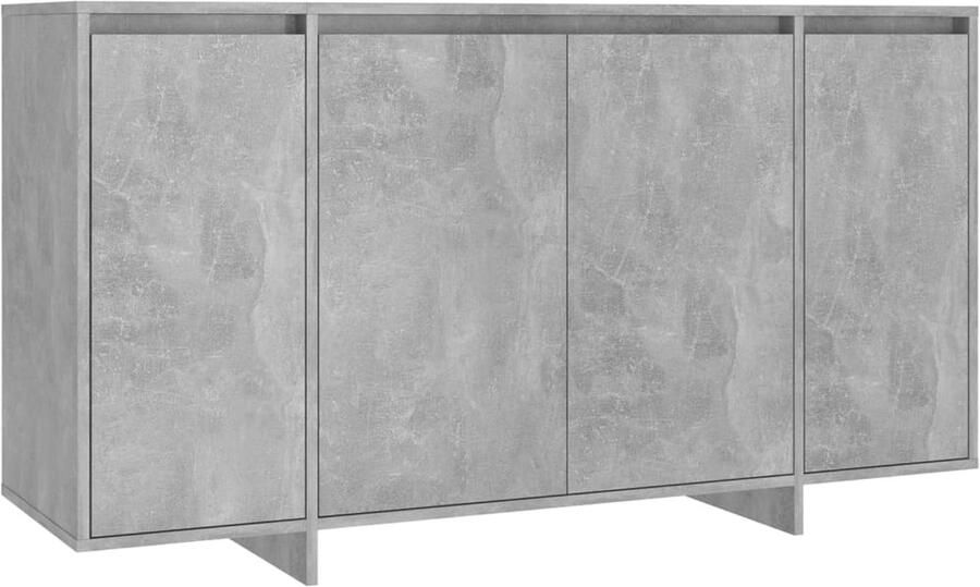 VidaXL Dressoir 135x41x75 cm Bewerkt hout Betongrijs Dressoir Bijzettafel Opbergkast Tv-meubel Salontafel