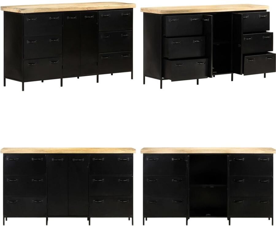 VidaXL Dressoir 140x38x76 cm ruw mangohout Dressoir Dressoirs Kast Kasten