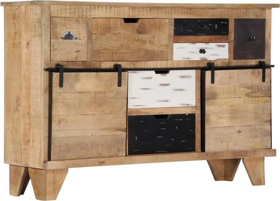 VidaXL Dressoir Massief Mangohout 140x38x90 cm Dressoir Mangohout Vintage Landelijk Salontafel