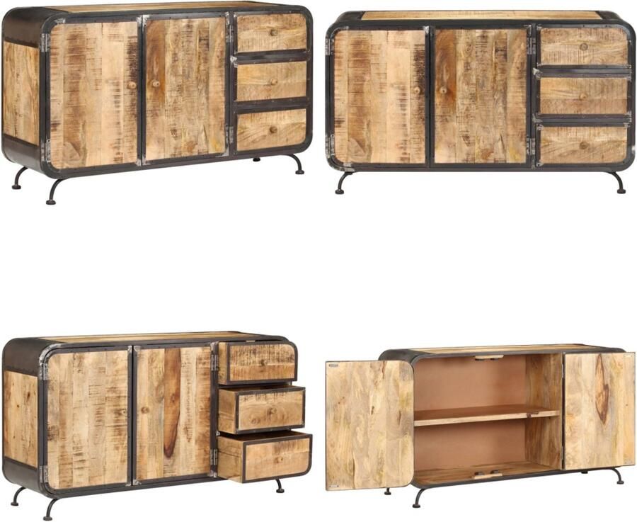 VidaXL Dressoir 140x40x80 cm massief mangohout Dressoir Dressoirs Houten Dressoir Houten Dressoirs