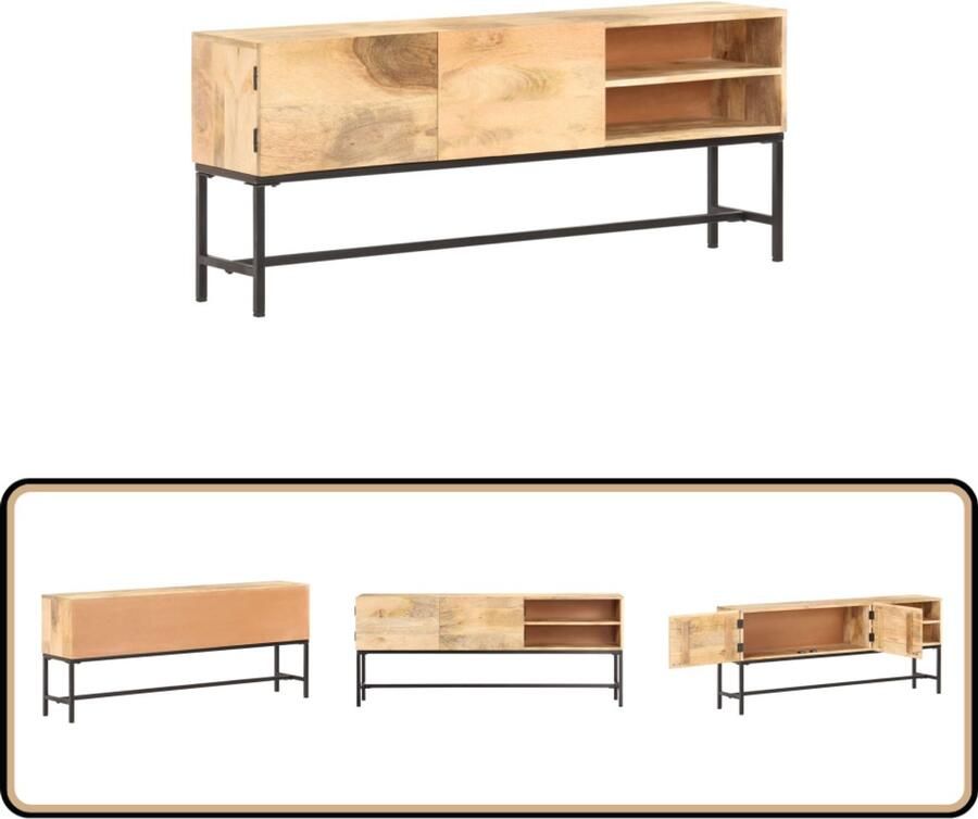 VidaXL Dressoir 145x30x60 cm Massief Mangohout Dressoir Mangohout Opbergkast Vintage Landelijk
