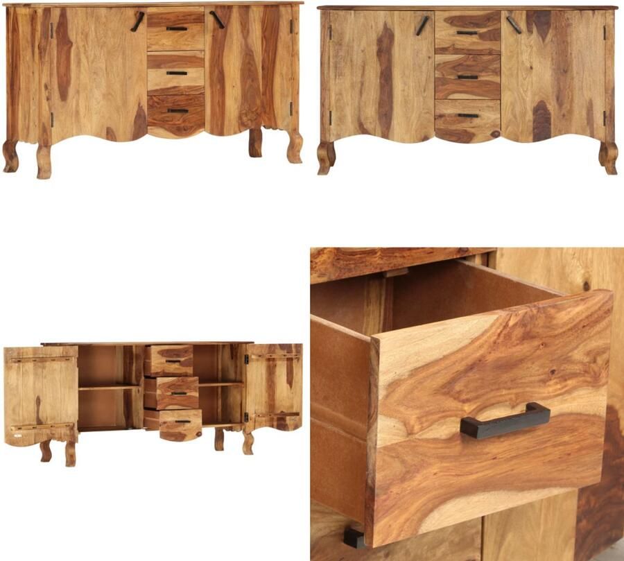 VidaXL Dressoir 145x40x80 cm massief sheeshamhout Dressoir Dressoirs Zijkast Zijkasten