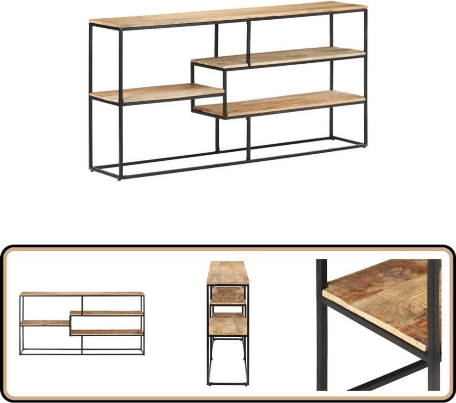 VidaXL Dressoir 150x30x75 cm Ruw Mangohout Dressoir Industriele Stijl Mangohout Vintage Landelijk