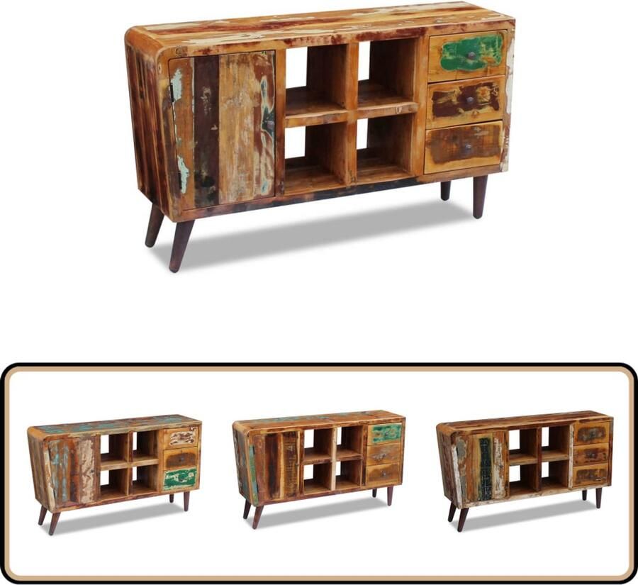 VidaXL Dressoir Massief Gerecycled Hout 150x40x86 cm Dressoir Kast Vintage Industrieel Multifunctioneel