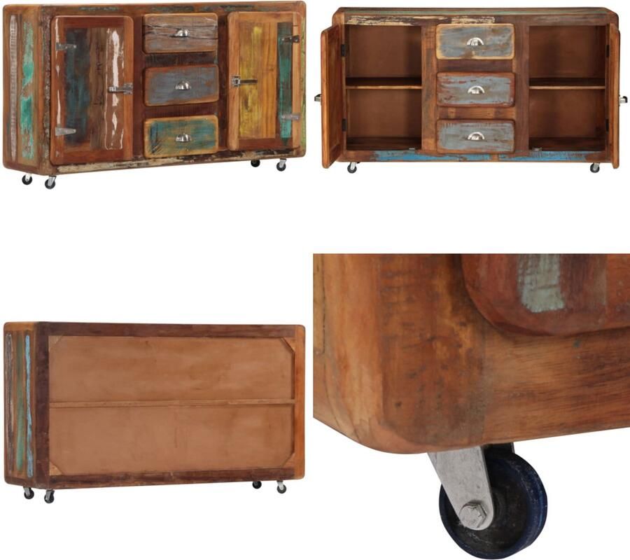 VidaXL Dressoir 150x43x86 cm massief gerecycled hout Dressoir Dressoirs Bijzetkast Bijzetkasten