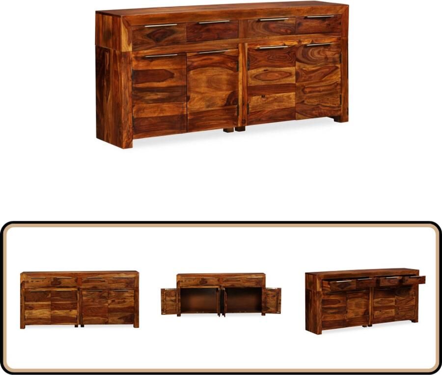 VidaXL Dressoir 160x35x75 cm Sheeshamhout Dressoir Sheeshamhouten Dressoir Vintage Dressoir Salontafel Tv Tafel