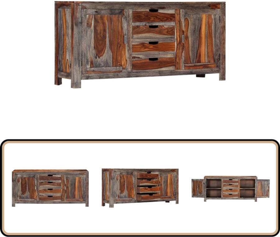VidaXL Dressoir 160x40x75 cm Massief Sheeshamhout Dressoir Tv-meubel Sheeshamhout Vintage Meubels Woonkamerinrichting