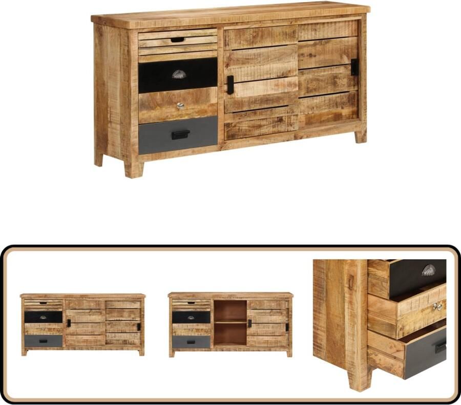 VidaXL Dressoir 160x40x80 cm Massief Mangohout Dressoir Mangohout Vintage Landelijk Woonkamer