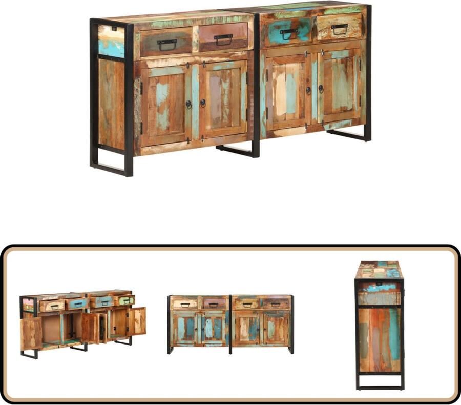 VidaXL Dressoir 172x35x80 cm Gerecycled Hout Dressoir Side Table Vintage Dressoir Landelijk Dressoir Industrieel Dressoir