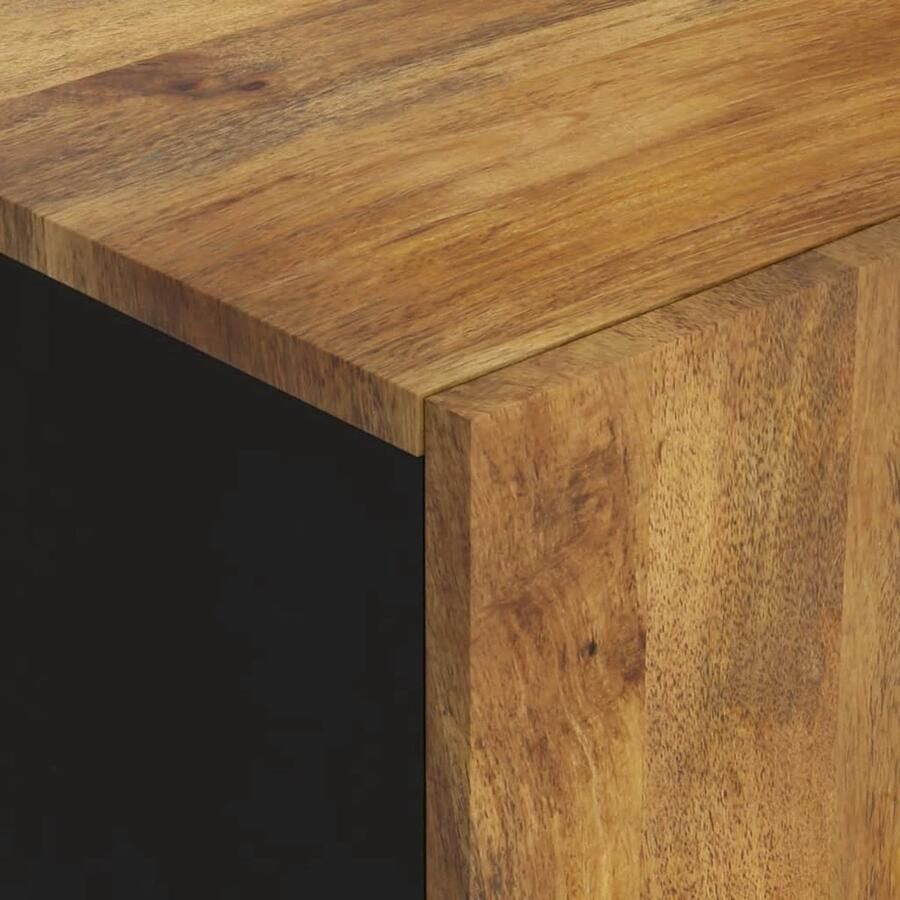 VidaXL Dressoir 2 Deuren Massief Mangohout 90x33x75 cm Dressoir Mangohout Vintage Stijl Opbergkast Salontafel