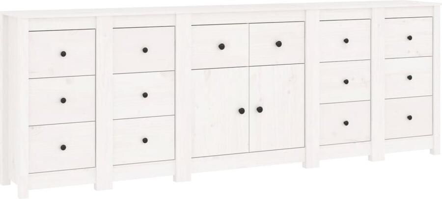 Vida XL Dressoir 230x35x80 cm massief grenenhout wit SKU: V3114090 - Foto 4