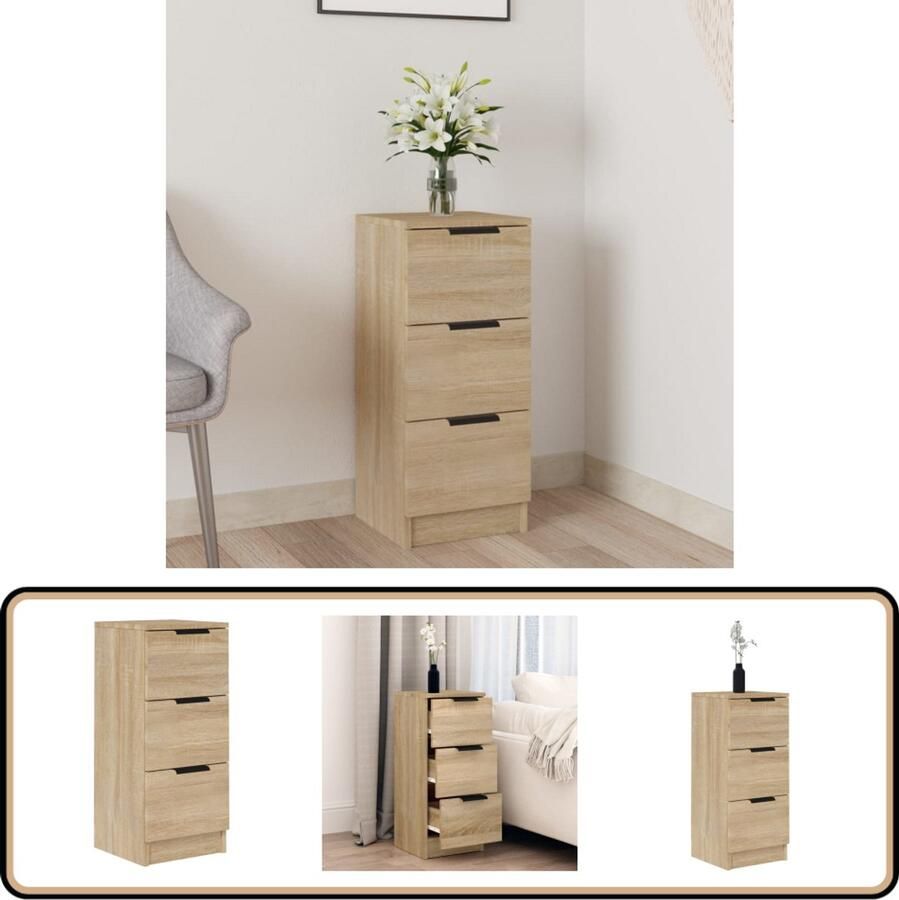 VidaXL Dressoir 30x30x70 cm Sonoma eikenhout Dressoir Bijzetkast Salontafel Houten Dressoir Sonoma Eiken