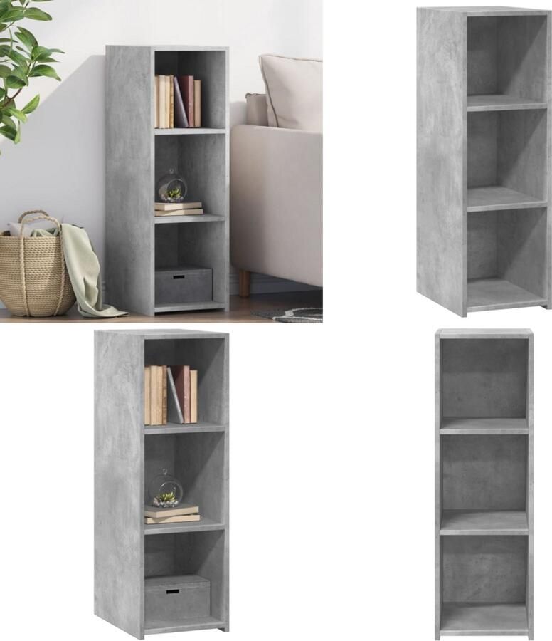 VidaXL Dressoir 30x41x93 cm bewerkt hout betongrijs Dressoir Dressoirs Kast Wandkast