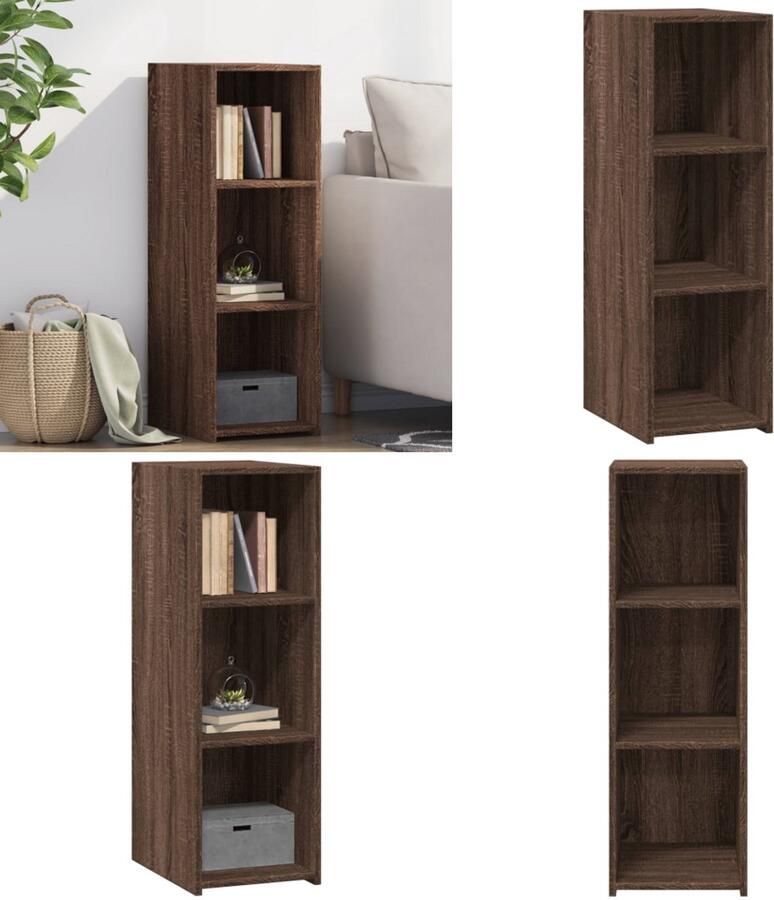 VidaXL Dressoir 30x41x93 cm bewerkt hout bruin eikenkleur Dressoir Dressoirs Kast Wandkast