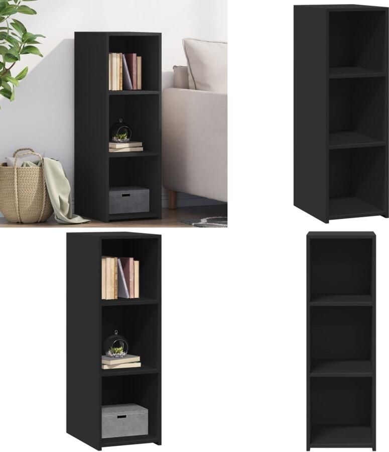 VidaXL Dressoir 30x41x93 cm bewerkt hout zwart Dressoir Dressoirs Kast Wandkast