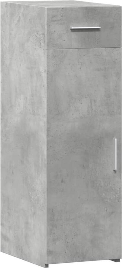 The Living Store Dressoir 30x42 5x93 cm bewerkt hout betongrijs Dressoir Opbergkast Houten Dressoir Betonnen Dressoir Grijze Dressoir - Foto 2