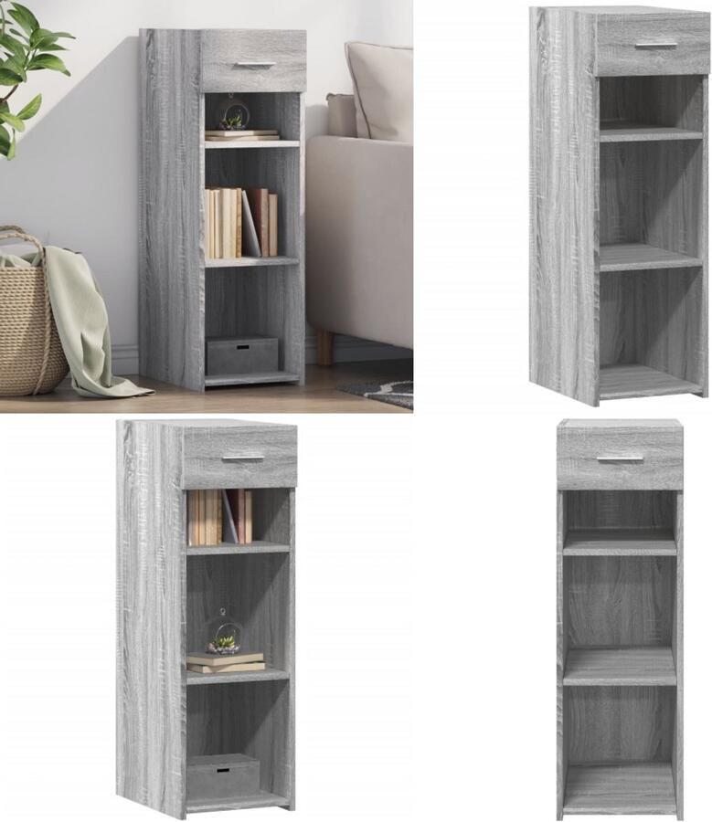 VidaXL Dressoir 30x42 5x93 cm bewerkt hout grijs sonoma eikenkleurig Dressoir Dressoirs Kast Wandkast