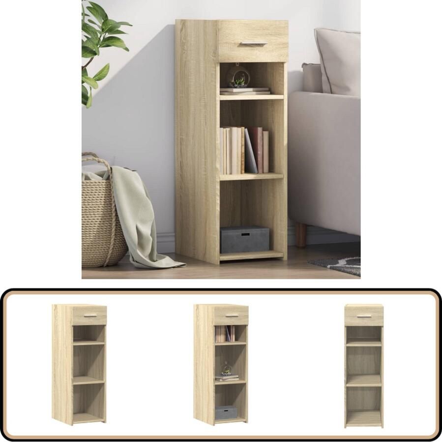 VidaXL Dressoir 30x42 5x93 cm bewerkt hout sonoma eikenkleurig Dressoir Houten Dressoir Bruine Dressoir Scandinavisch Dressoir Vintage Dressoir