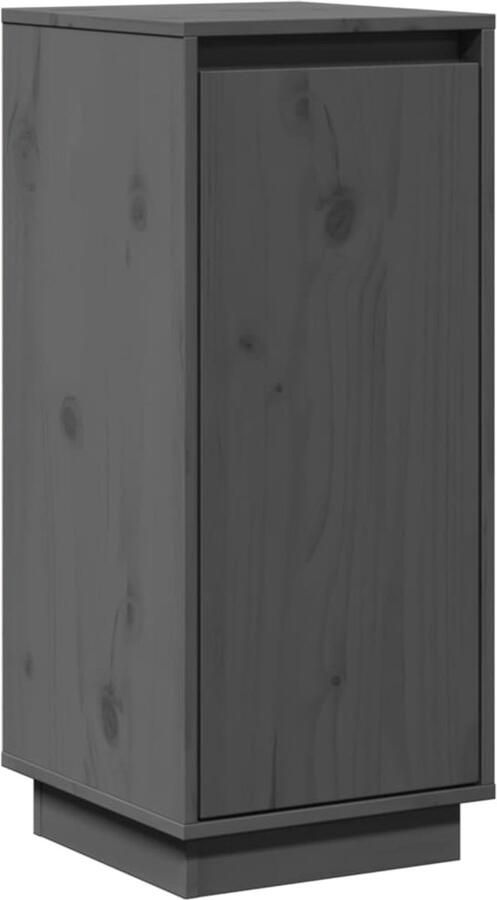 VidaXL Dressoir 31 5x34x75 cm Massief Grenenhout Grijs Bijzettafel Dressoir Houtmeubilair Grijze Kast Grenshouten Kast