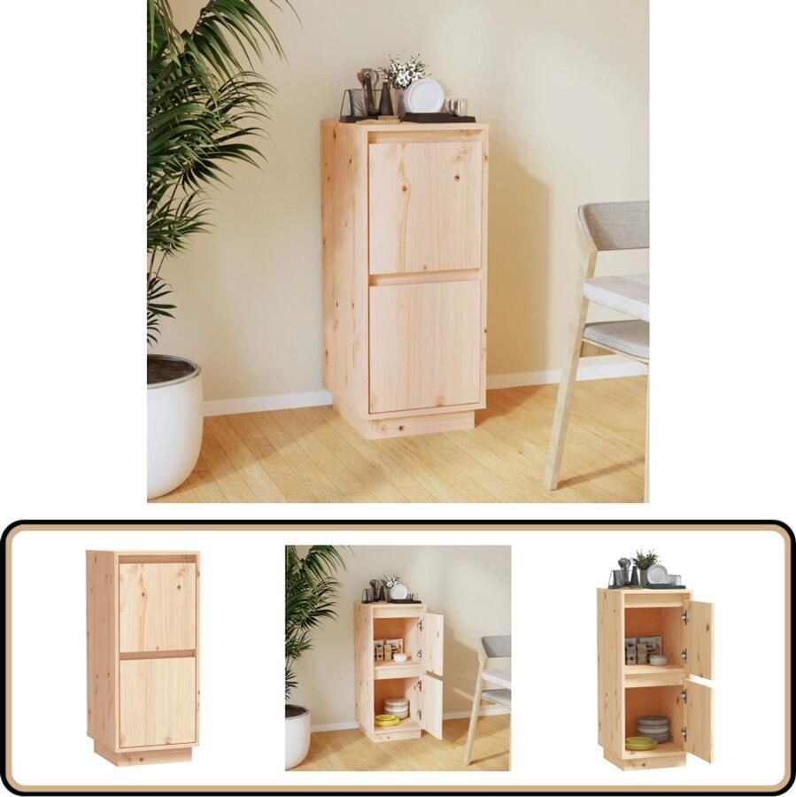 VidaXL Dressoir 31 5x34x75 cm Massief Grenenhout Dressoir Bijzettafel Opbergmeubel Hout Grenenhout