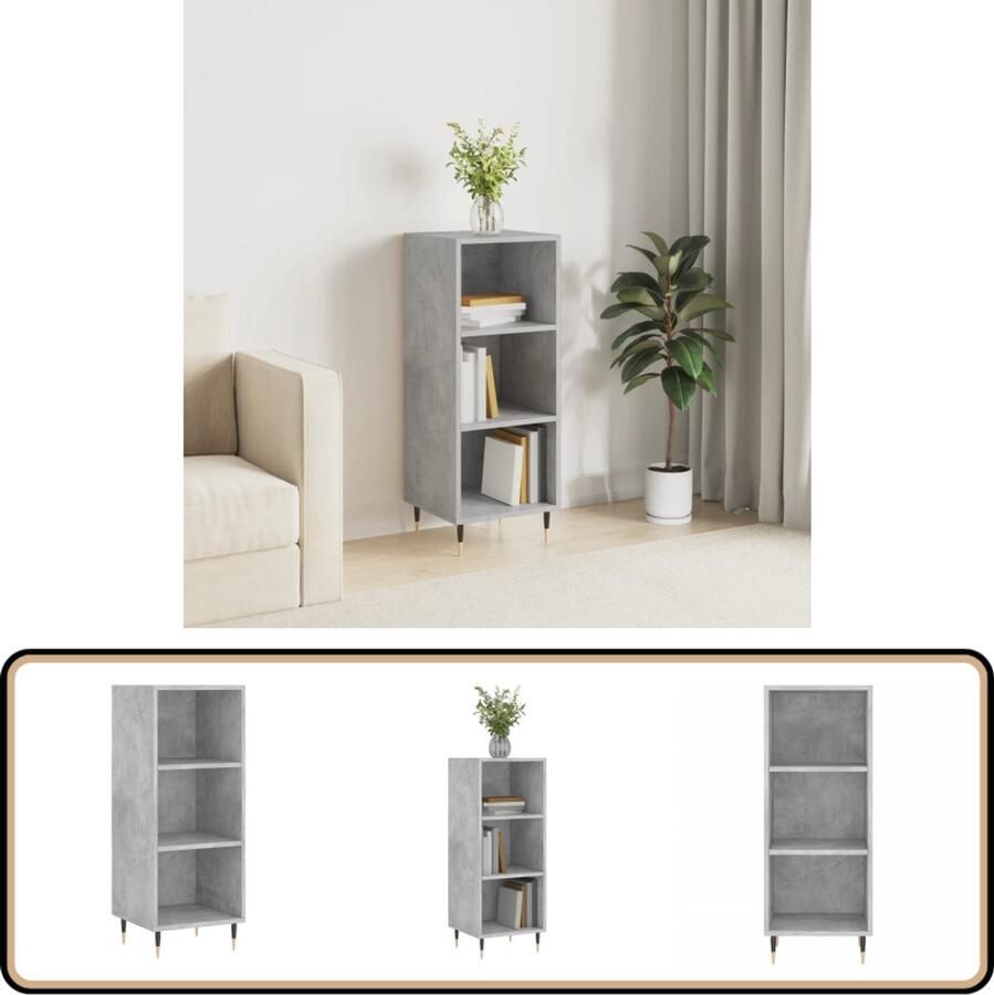 VidaXL Dressoir 34 5x32 5x90 cm Betongrijs Dressoir Houten Dressoir Grijze Dressoir Vintage Dressoir Salontafel - Foto 2