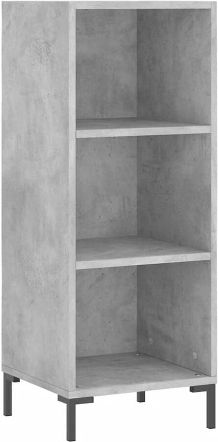 VidaXL Dressoir Betongrijs 90 cm Bewerkte Houtlook Dressoir Commode Houten Dressoir Grijze Dressoir Vintage Dressoir - Foto 5