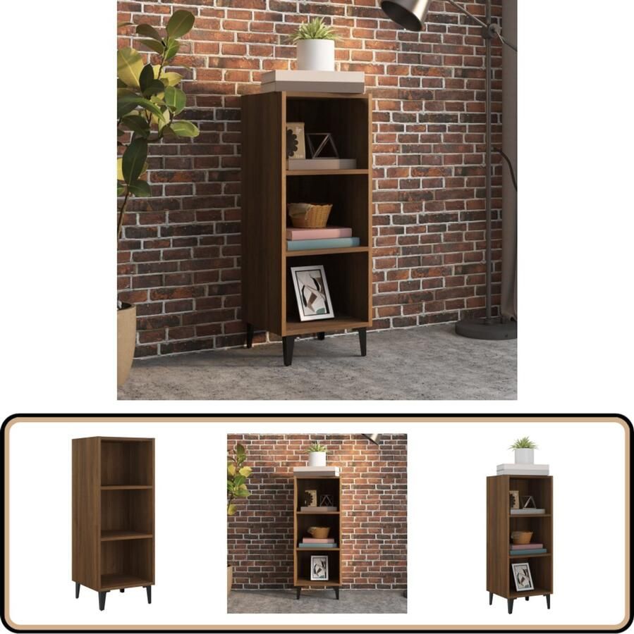 VidaXL Dressoir Bruin Eiken 34 5x32 5x90 cm Dressoir Houten Dressoir Vintage Dressoir Landelijk Dressoir Bruine Eiken Dressoir - Foto 2