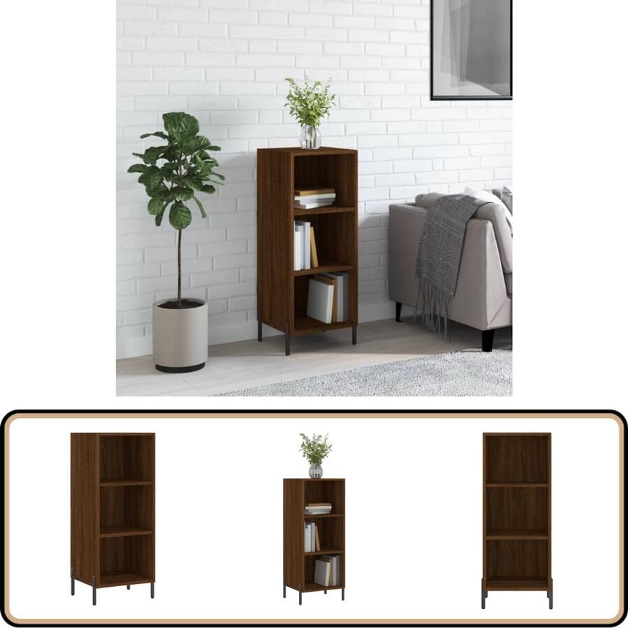 VidaXL Dressoir 34 5x32 5x90 cm Bruin Eikenkleur Dressoir Vintage Dresser Houten Dressoir Bruine Eiken Kleur Salontafel