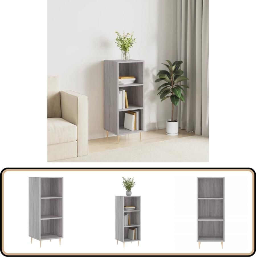 VidaXL Dressoir Grijs Sonoma Eiken 34 5x32 5x90 cm Dressoir Grijze Dressoirs Houten Dressoir Vintage Dressoir Salontafel