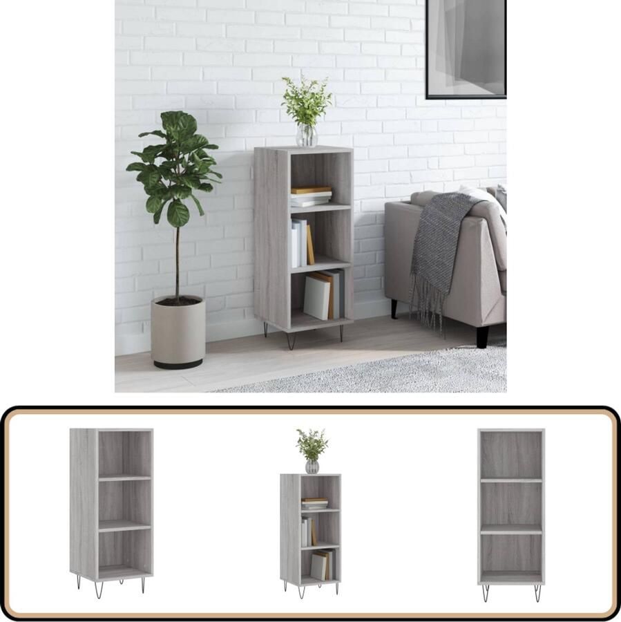 VidaXL Dressoir 34 5x32 5x90 cm Grijs Sonoma Eiken Dressoir Vintage Dresser Houten Dressoir Grijze Dressoirs Salontafel