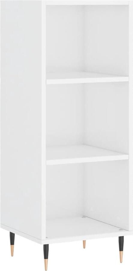 VidaXL -Dressoir-34 5x32 5x90-cm-bewerkt-hout-hoogglans-wit - Foto 4