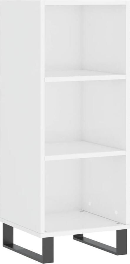 VidaXL -Dressoir-34 5x32 5x90-cm-bewerkt-hout-hoogglans-wit - Foto 6