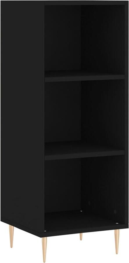 VidaXL Dressoir 34 5x32 5x90 cm Bewerkt hout Zwart Dressoir Zwarte Dressoir Houten Dressoir Vintage Dressoir Salontafel - Foto 3